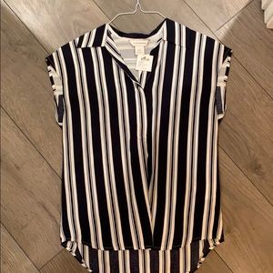 Blue and white stripe shirt